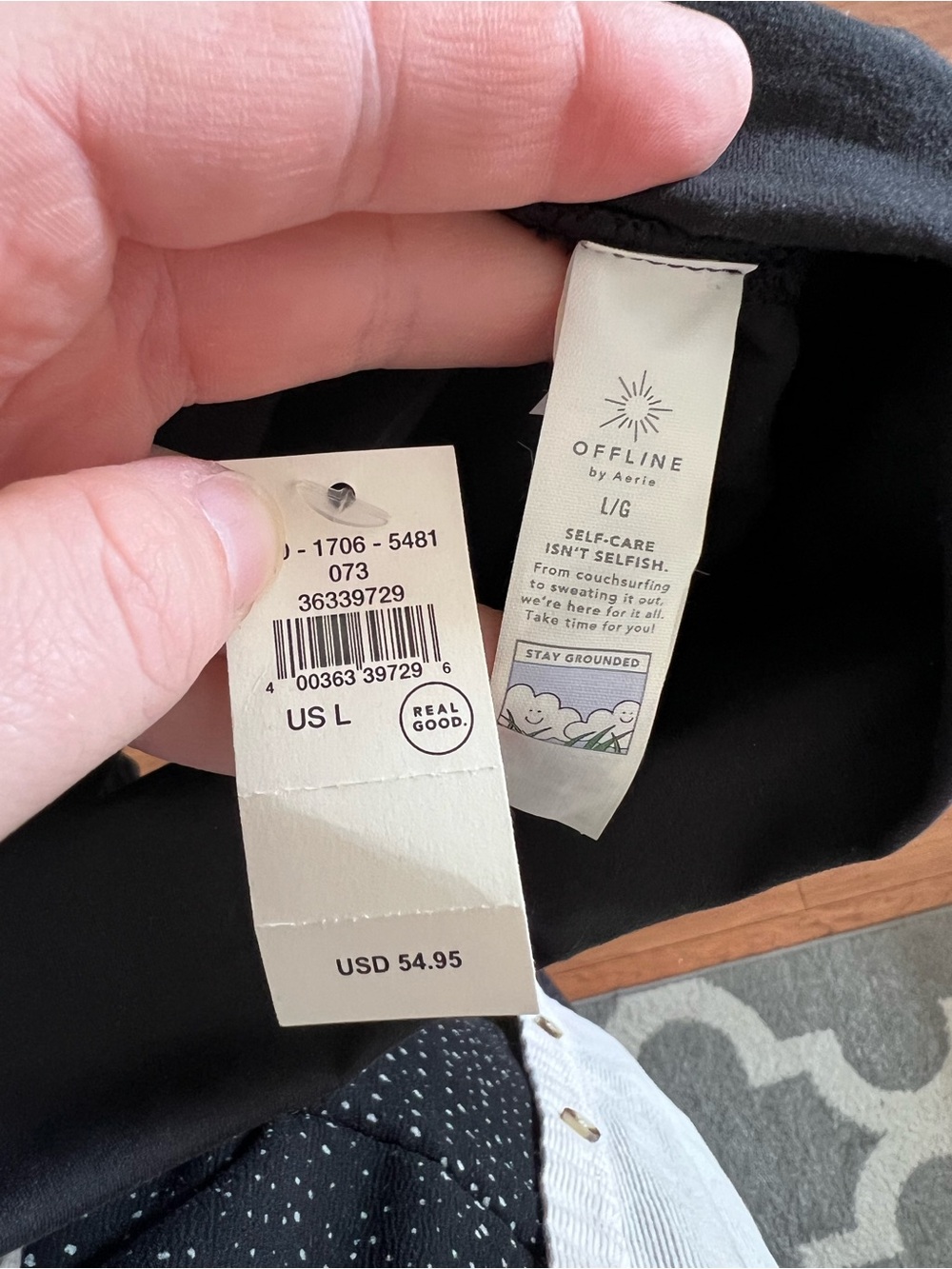 aerie Black Drawstring Waist Athletic Shorts - Picture 8 of 8